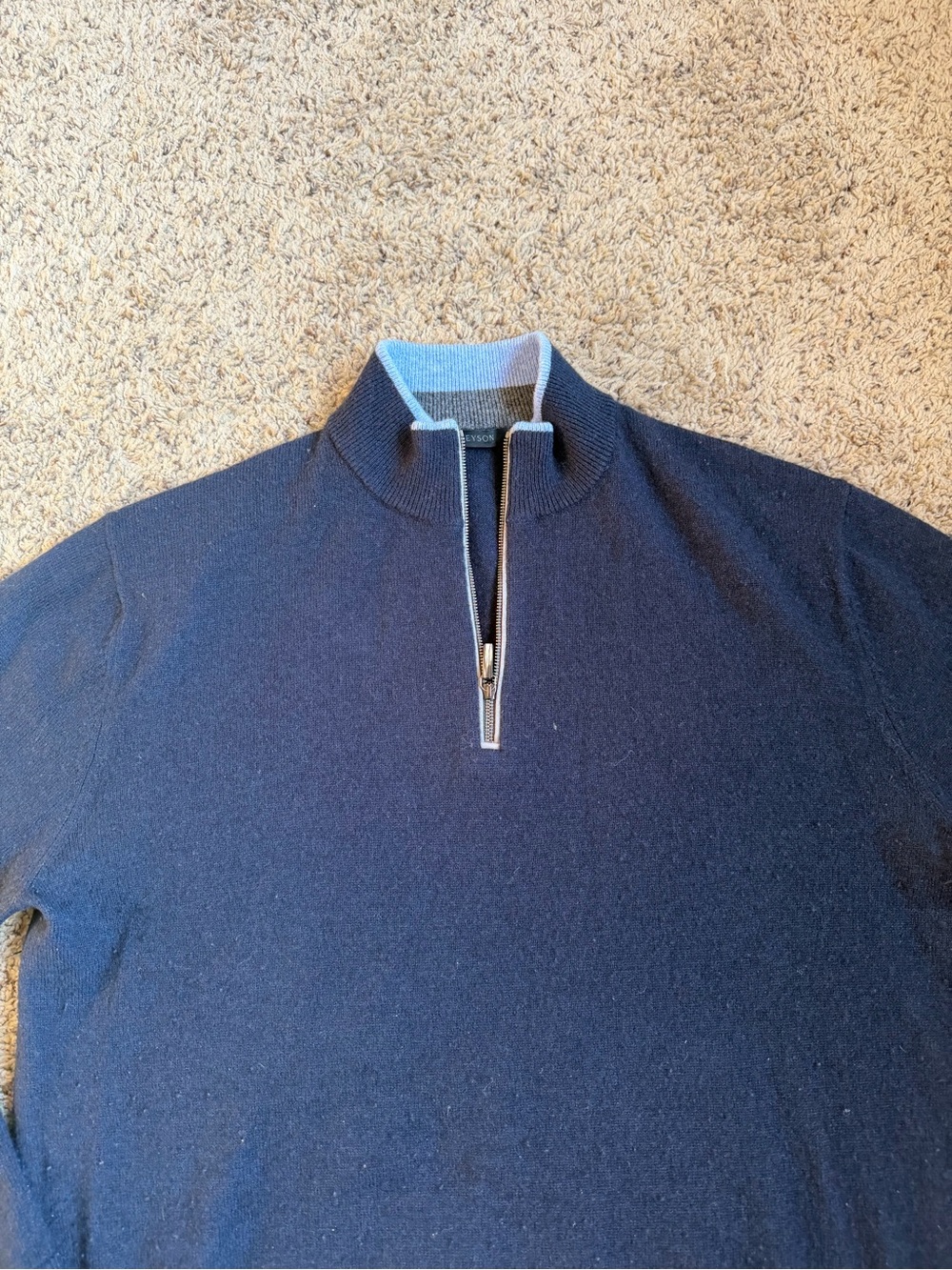 Greyson Blue Q-Zip Pullover Sweater Sweatshirt Medium Wool Cashmere
